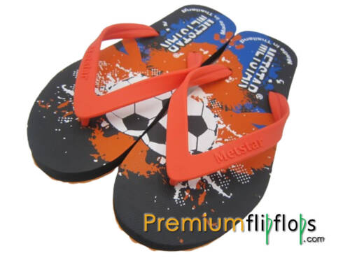 gents scoccer cup print flip flops