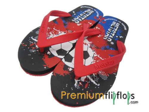 men football championship print flip flops
