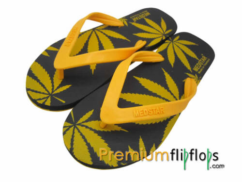 unisex marijuana leaf print flip flops